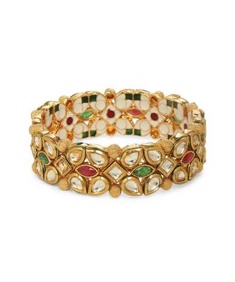 Green kundan bangles and bracelets 3