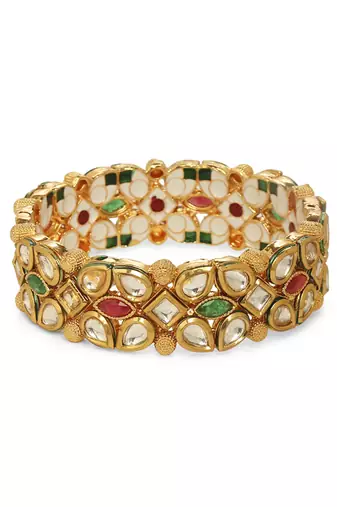 Green kundan bangles and bracelets