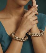 Gold kundan bangles and bracelets