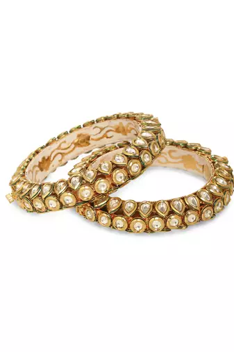 Gold kundan bangles and bracelets
