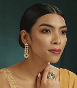 Green kundan earring