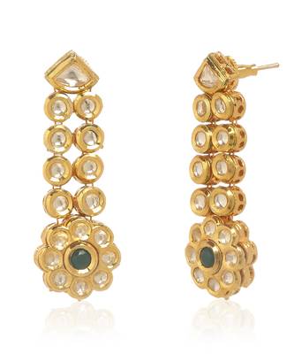 Green kundan earring 3