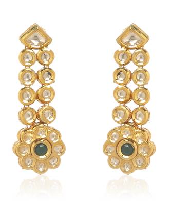 Green kundan earring 4