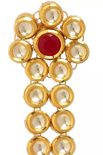 Red kundan earring