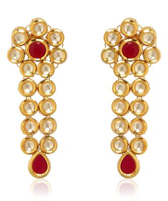 Red kundan earring 4