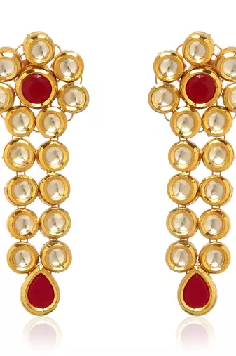 Red kundan earring