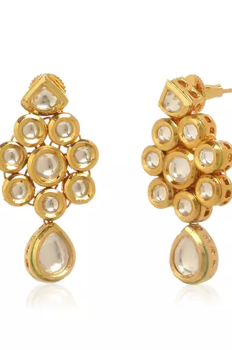 Gold kundan earring
