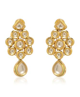 Gold kundan earring 4
