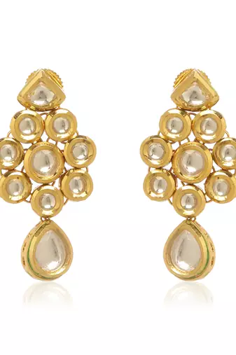 Gold kundan earring