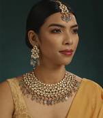 Green kundan necklace set