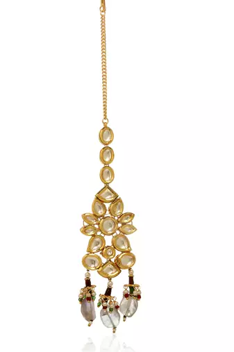 Green kundan necklace set