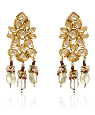 Green kundan necklace set 4