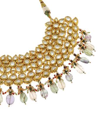 Green kundan necklace set 5