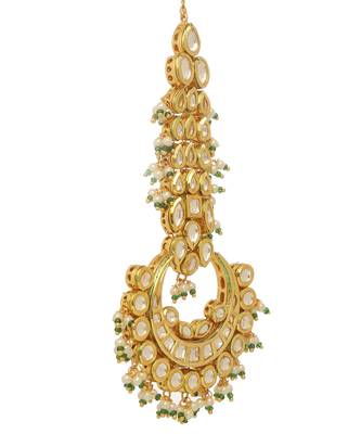 Green kundan maang tikka 3