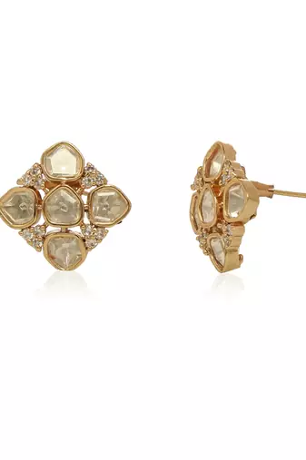 Gold kundan earring