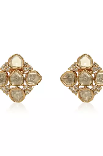 Gold kundan earring