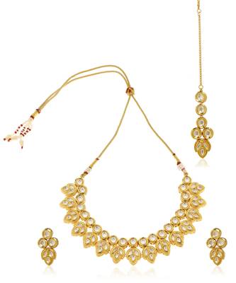 Gold kundan necklace set 5