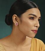 Pink kundan earring