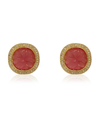 Pink kundan earring 2