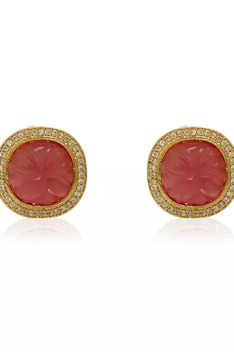 Pink kundan earring