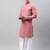 Coral embroidered pure cotton kurta pyjama set