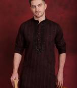 Maroon embroidered viscose rayon kurta pyjama set