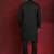 Olive embroidered viscose rayon kurta pyjama set