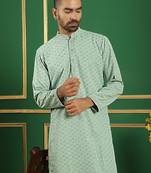 Pista embroidered pure cotton kurta pyjama set