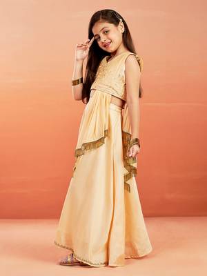  girls' peach lehenga 5