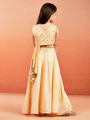  girls' peach lehenga 6