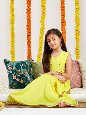  girls' yellow lehenga 1