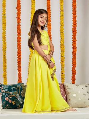  girls' yellow lehenga 5