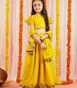  girls' yellow lehenga set