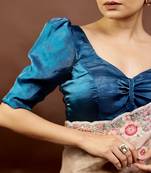 Teal Green Tissue Designer Blouse