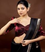 Dark Maroon Tissue Designer Blouse