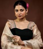 Bottle Green Velvet Designer Blouse