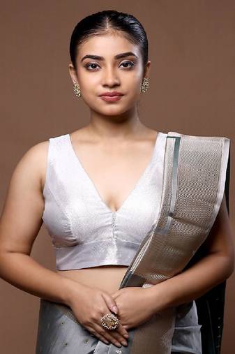 Silver Tissue Designer Blouse