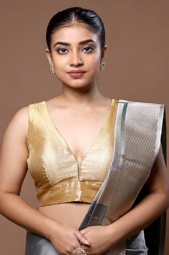 Gold Tissue Designer Blouse