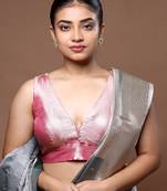 Baby Pink Tissue Designer Blouse