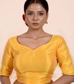 Yellow Dupion Silk Designer Blouse