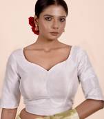 White Dupion Silk Designer Blouse