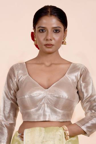 Silver Tissue Designer Blouse