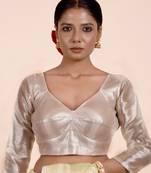 Silver Tissue Designer Blouse