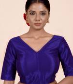 Royal Blue Dupion Silk Designer Blouse