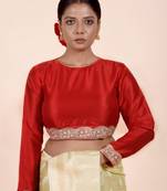 Red Silk Designer Blouse