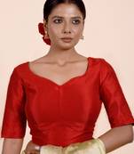 Red Dupion Silk Designer Blouse