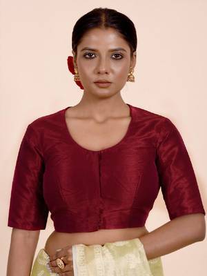 Maroon Dupion Silk Designer Blouse 1