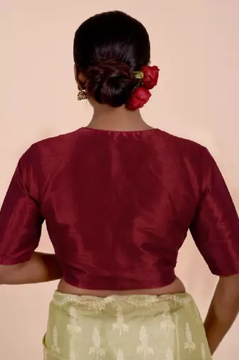 Maroon Dupion Silk Designer Blouse