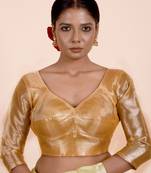 Gold Tissue Designer Blouse