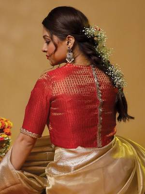 Red Brocade Designer Blouse 2
